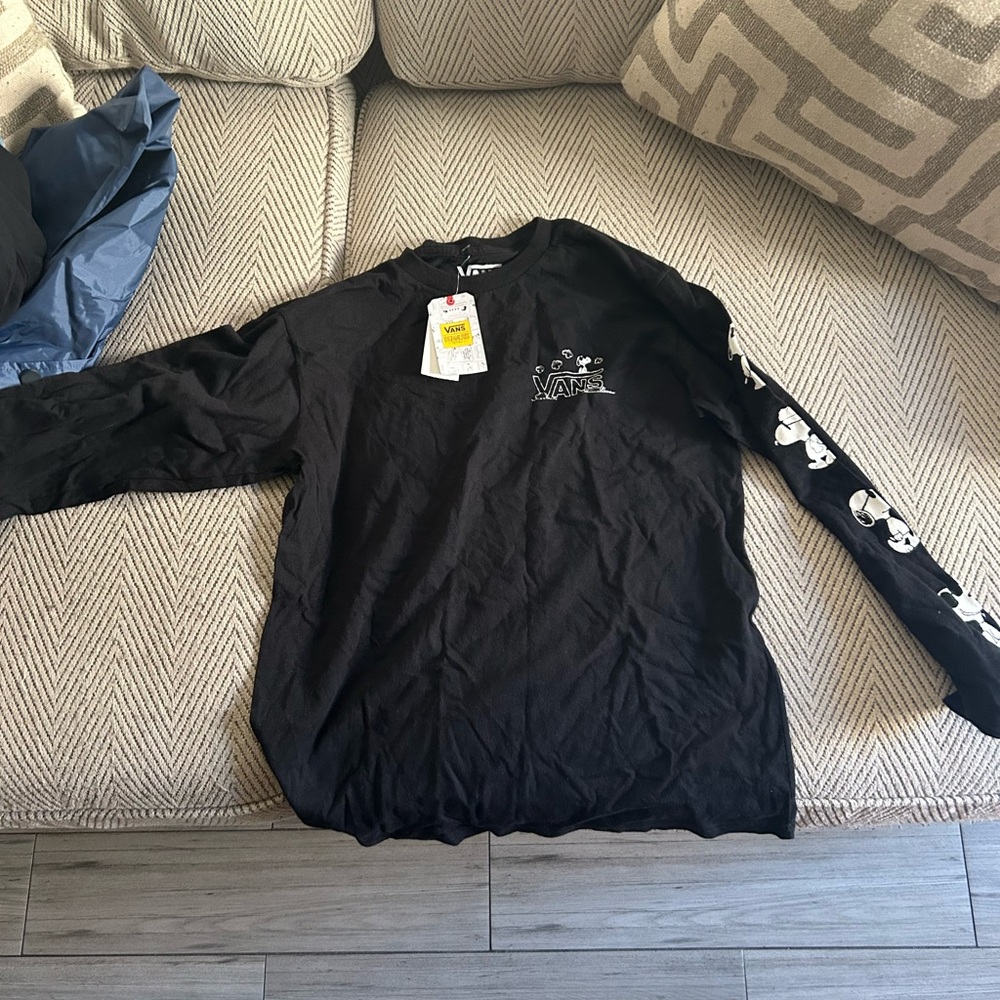 Vans x Peanuts Boys Black Long Sleeve Shirt